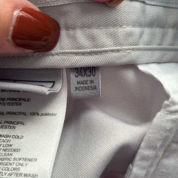 adidas Men Golf Pants Chino Active Casual Preppy Gray 34x30 B137 - Picture 8 of 10